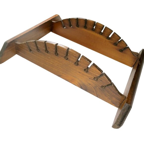 Vintage Klepa Arts 18-Spoon Display Rack – Wall-Mounted Solid Wood Shelf - Picture 3 of 5